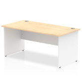 Impulse Straight Office Desk W1800 x D800 x H730mm Panel End Leg Maple Finish White Frame  - TT000112 DD